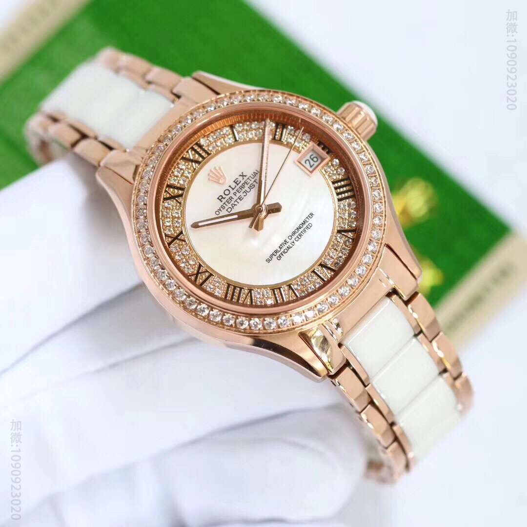劳力士Rolex满天星女装机械女士陶瓷腕表
