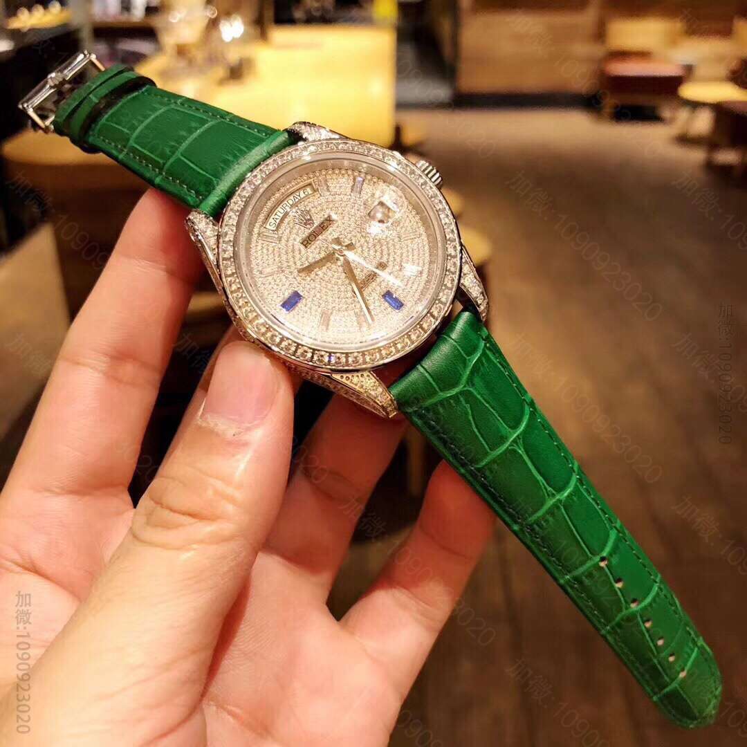 劳力士ROLEX星期日历型系列满天星施华洛世奇水晶钻石进口2836机械机芯