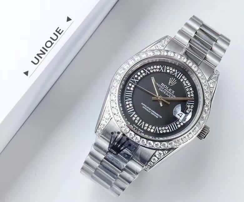 劳力士Rolex日志型表面增设小窗凸透镜18k微纳米电镀金钢带腕表