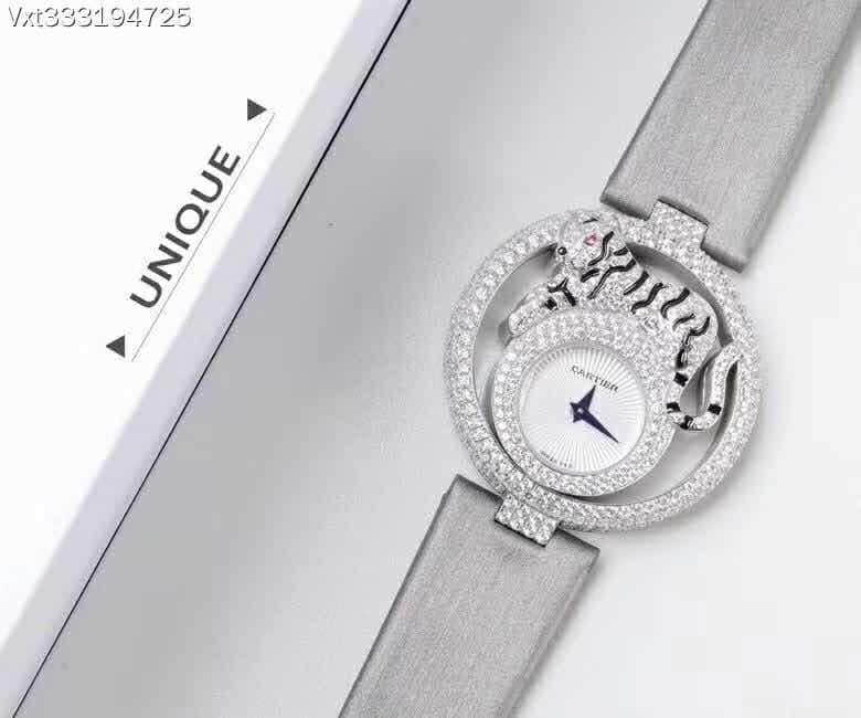 高仿卡地亚女士手表 卡地亚Cartier 925纯银玫瑰金镶钻卡地亚创意宝石腕表系列HPI01011腕表 卡地亚女士手表 