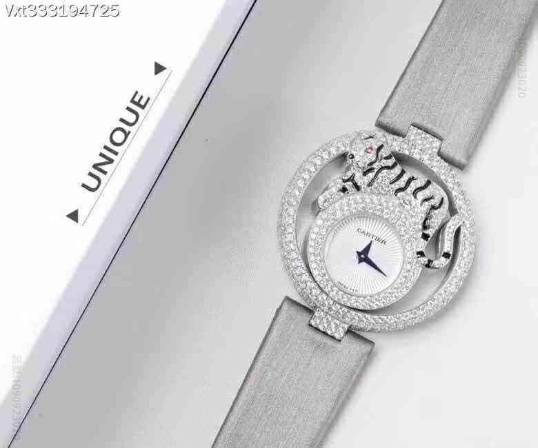 卡地亚Cartier 925纯银玫瑰金镶钻卡地亚创意宝石腕表系列HPI01011腕表