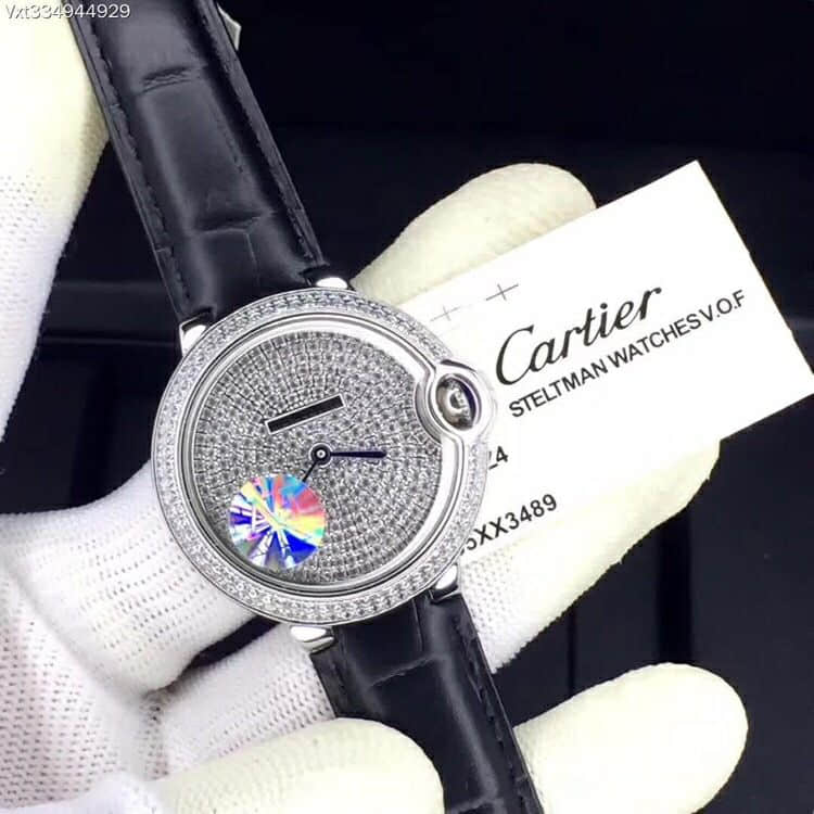 卡地亚Cartier36mm 蓝气球镶钻瑞士石英机芯女表