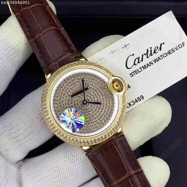 卡地亚Cartier36mm 蓝气球镶钻瑞士石英机芯女表
