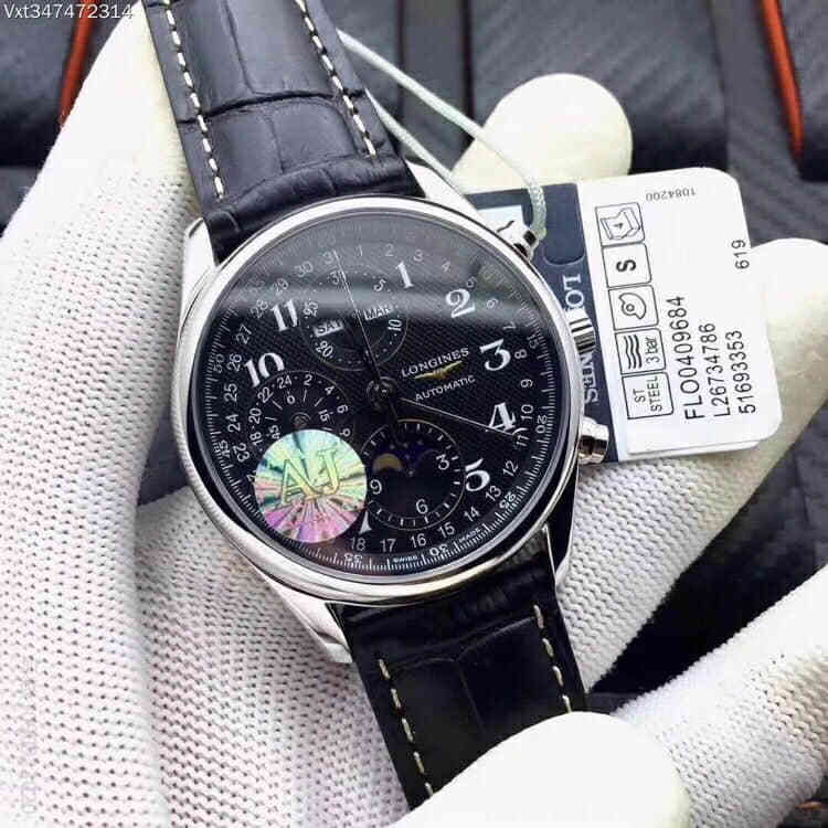 Longines浪琴名匠系列八针月相7751自动机械计时机芯高级腕表