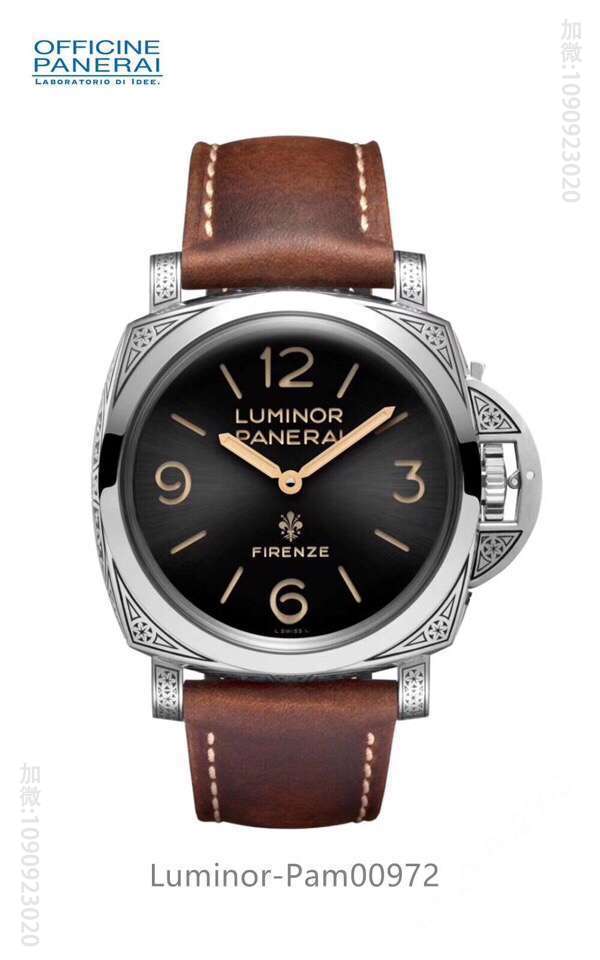 V9沛纳海 PAM00972意大利Firenze佛罗伦萨专卖店雕花款P3000手动上链机芯腕表