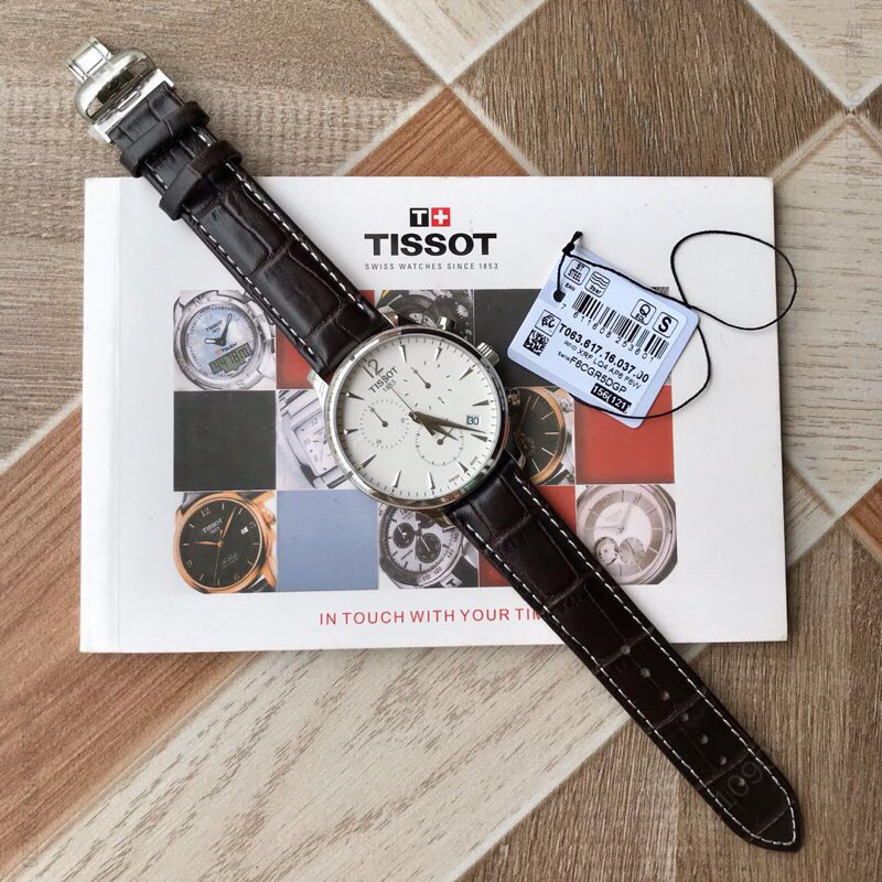 黄晓明代言款 Tissot,全原天梭T063俊雅系列商务休闲男表，瑞士ETA石英计时机芯