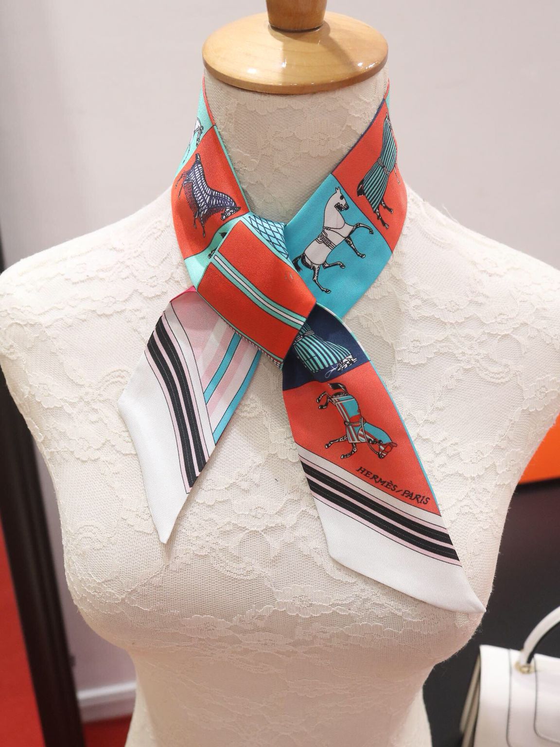 Hermes爱马仕100%斜纹真丝双层双面丝带束发带