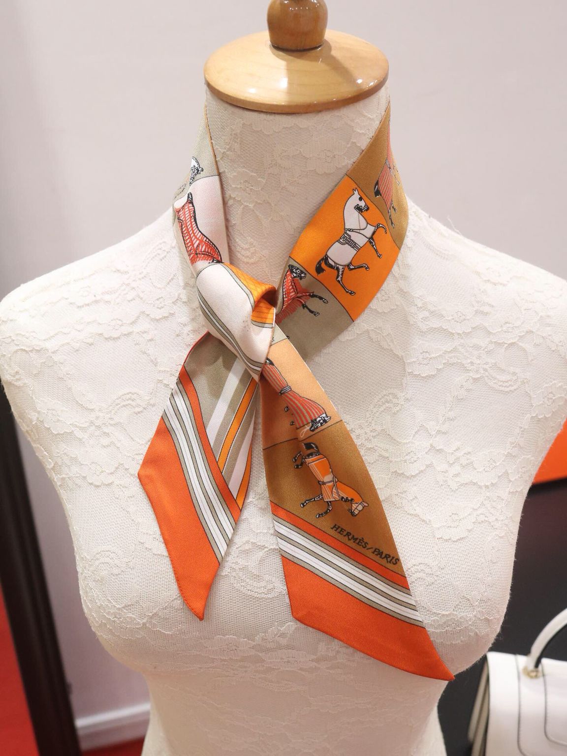 Hermes爱马仕100%斜纹真丝双层双面丝带束发带