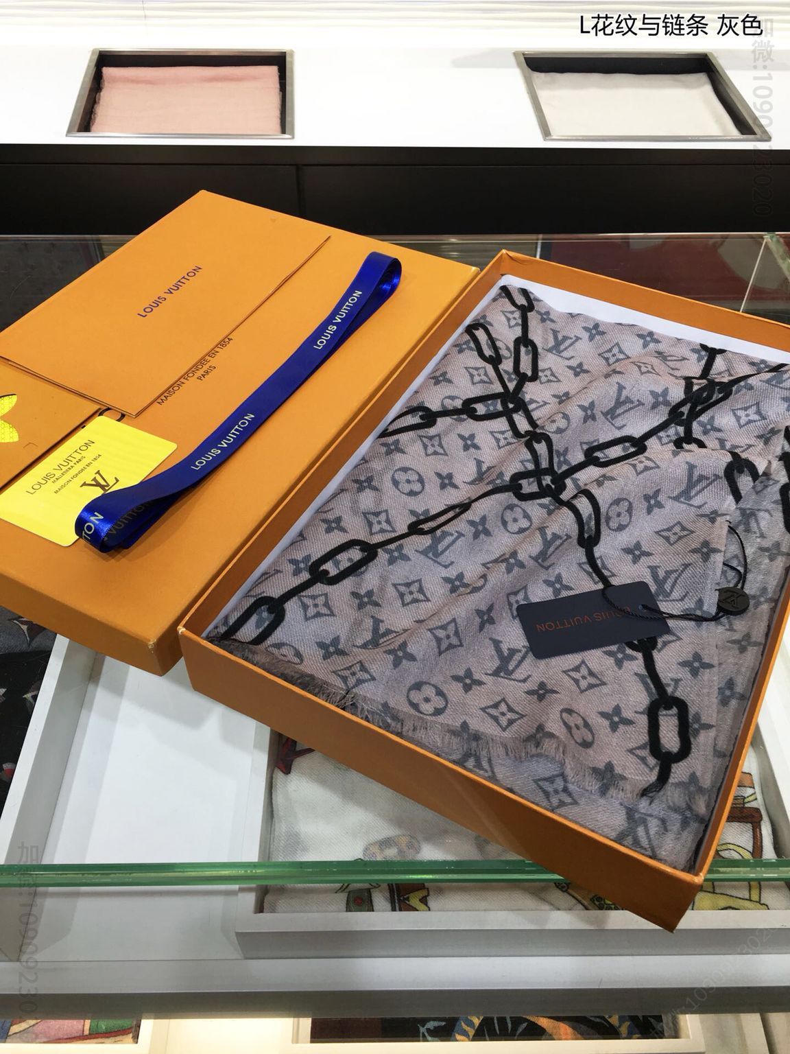 LV路易威登花纹与链条100%顶级纯羊绒围巾