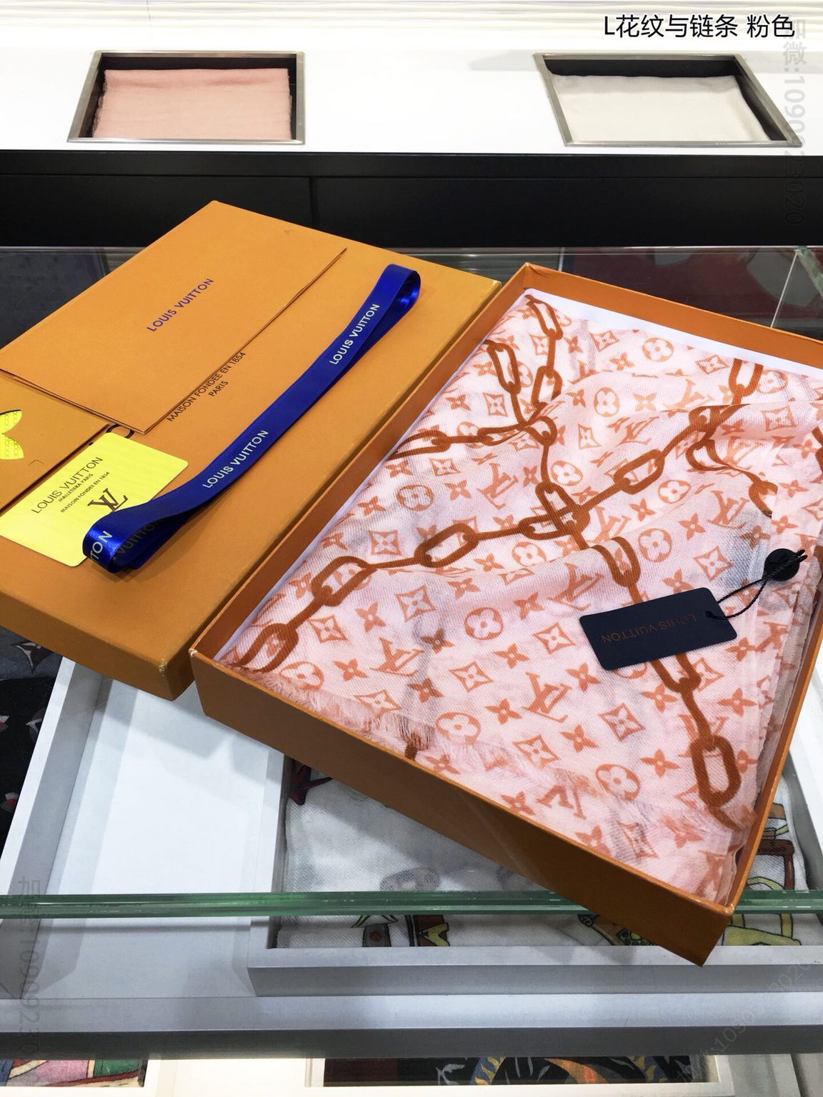LV路易威登花纹与链条100%顶级纯羊绒围巾