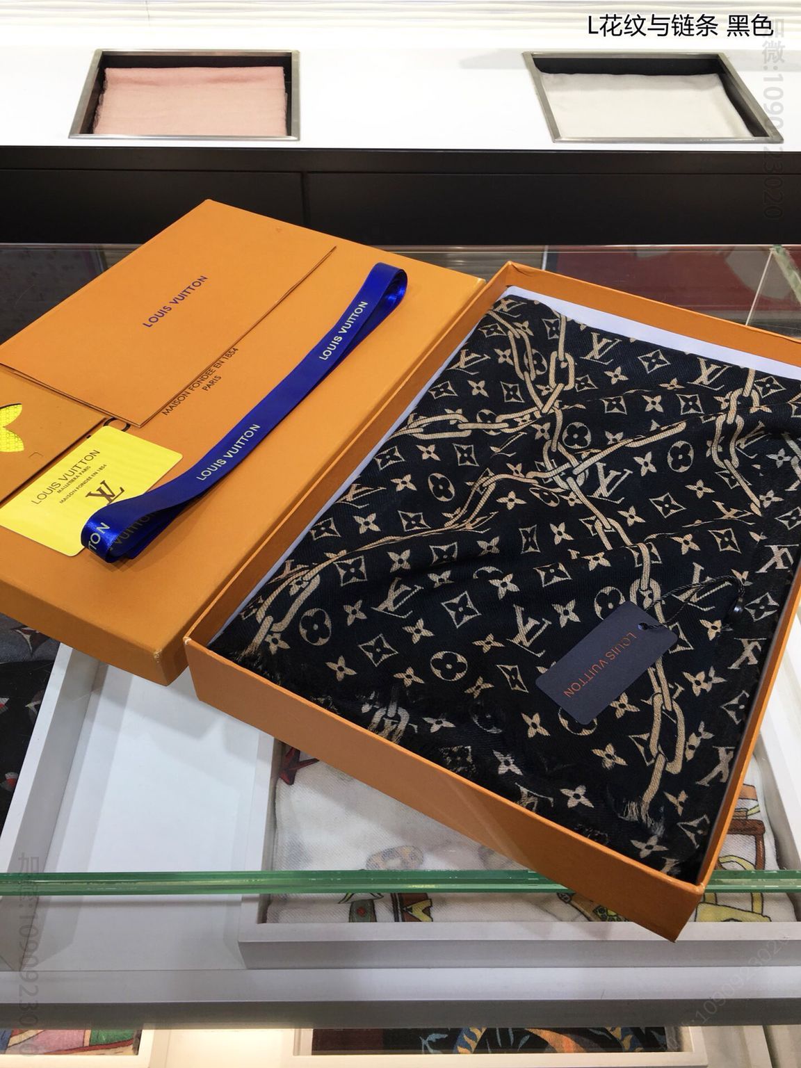 LV路易威登花纹与链条100%顶级纯羊绒围巾