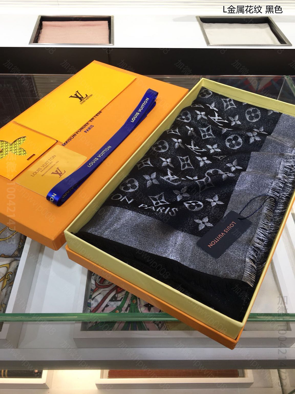 精仿LV女士围巾 LV女士围巾 LV路易威登金属花纹顶级羊绒大长巾 精仿LV围巾商城 
