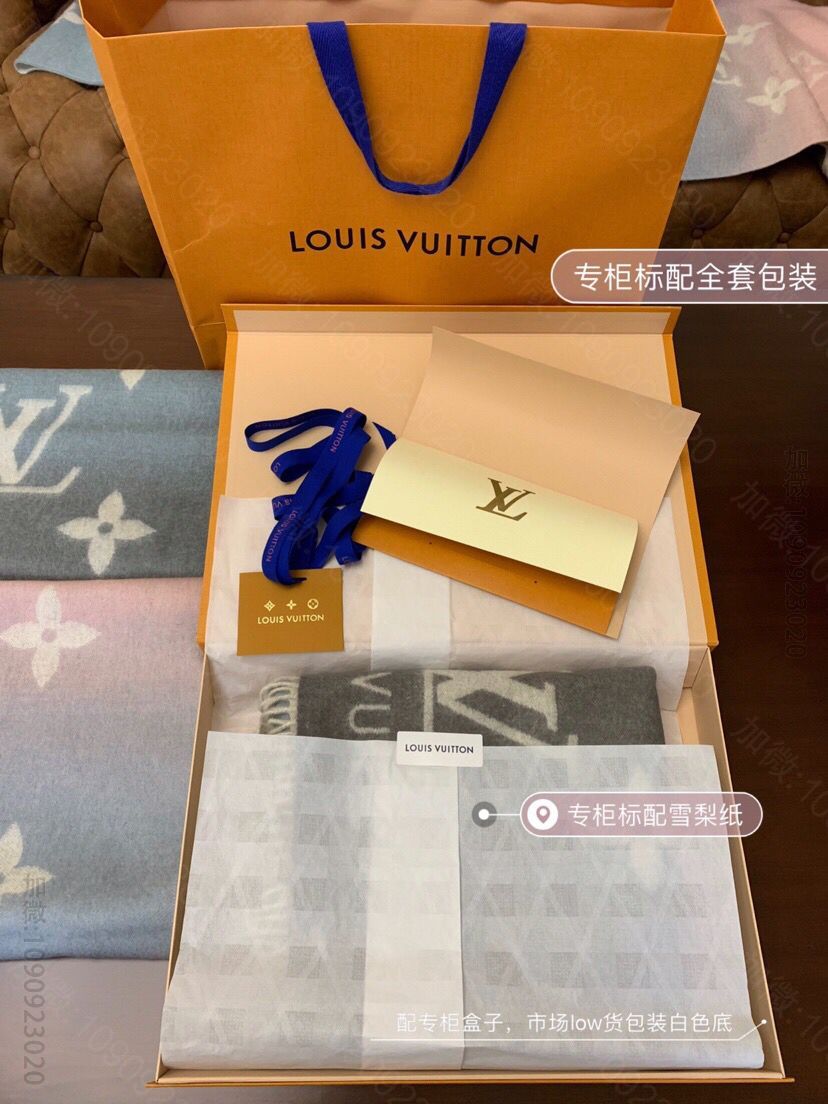 LV路易威登Monogram花纹100%山羊绒围巾M70868