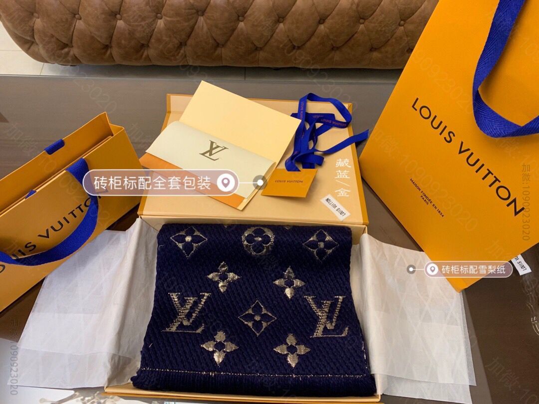 LV路易威登羊毛真丝Logomania Shine 围巾