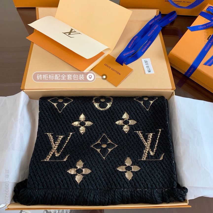 LV路易威登羊毛真丝Logomania Shine 围巾