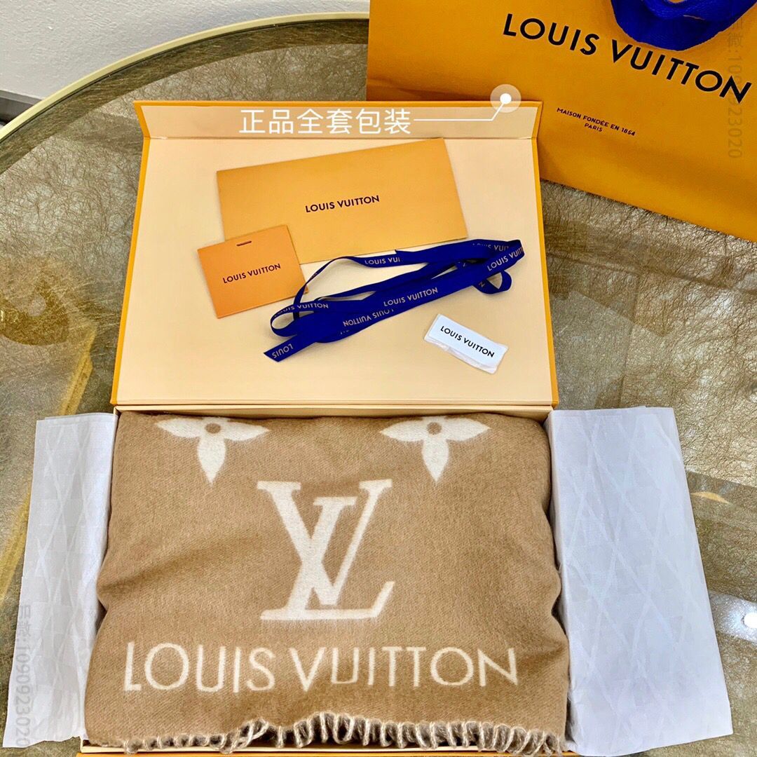 LV路易威登提花工艺100%羊绒Reykjavik 围巾M76067