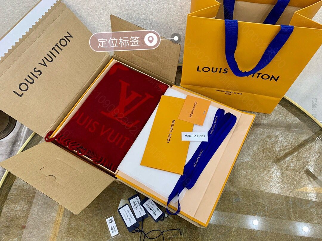 LV路易威登红色100%羊绒Reykjavik 围巾M75505