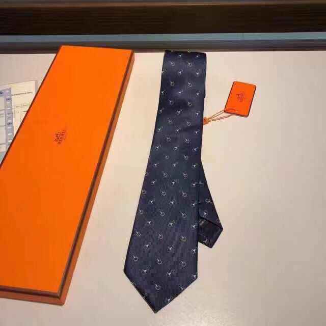 Hermes爱马仕2023男士新款100%顶级斜纹真丝领带