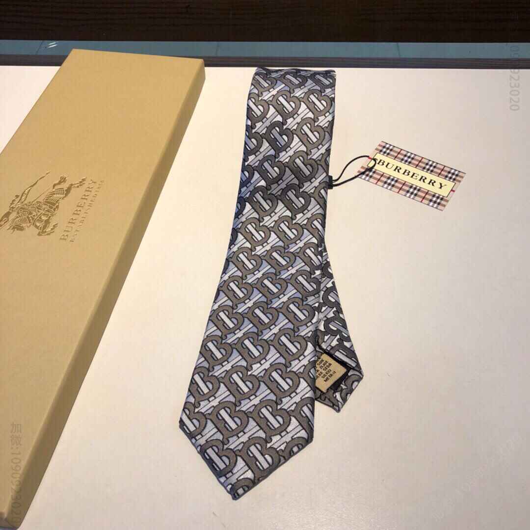Burberry巴宝莉100%顶级提花真丝TB标志领带