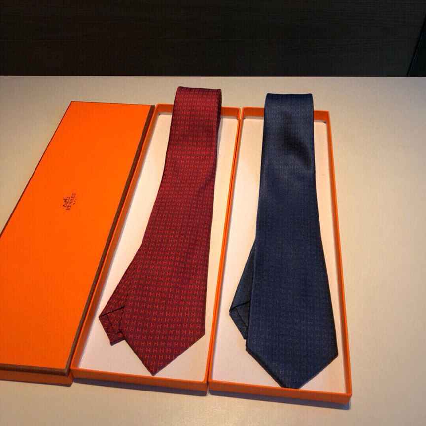 Hermes爱马仕100%顶级斜纹真丝男士新款领带