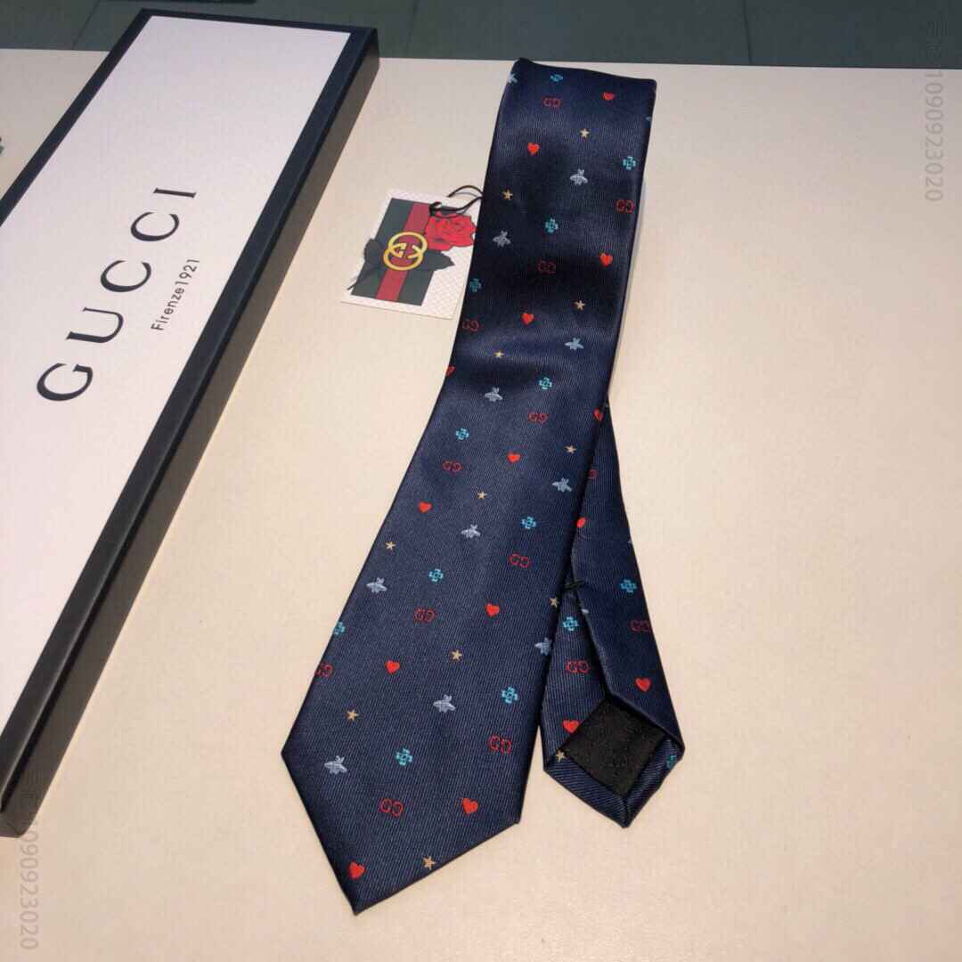 GUCCI古驰标志性符号图案真丝领带