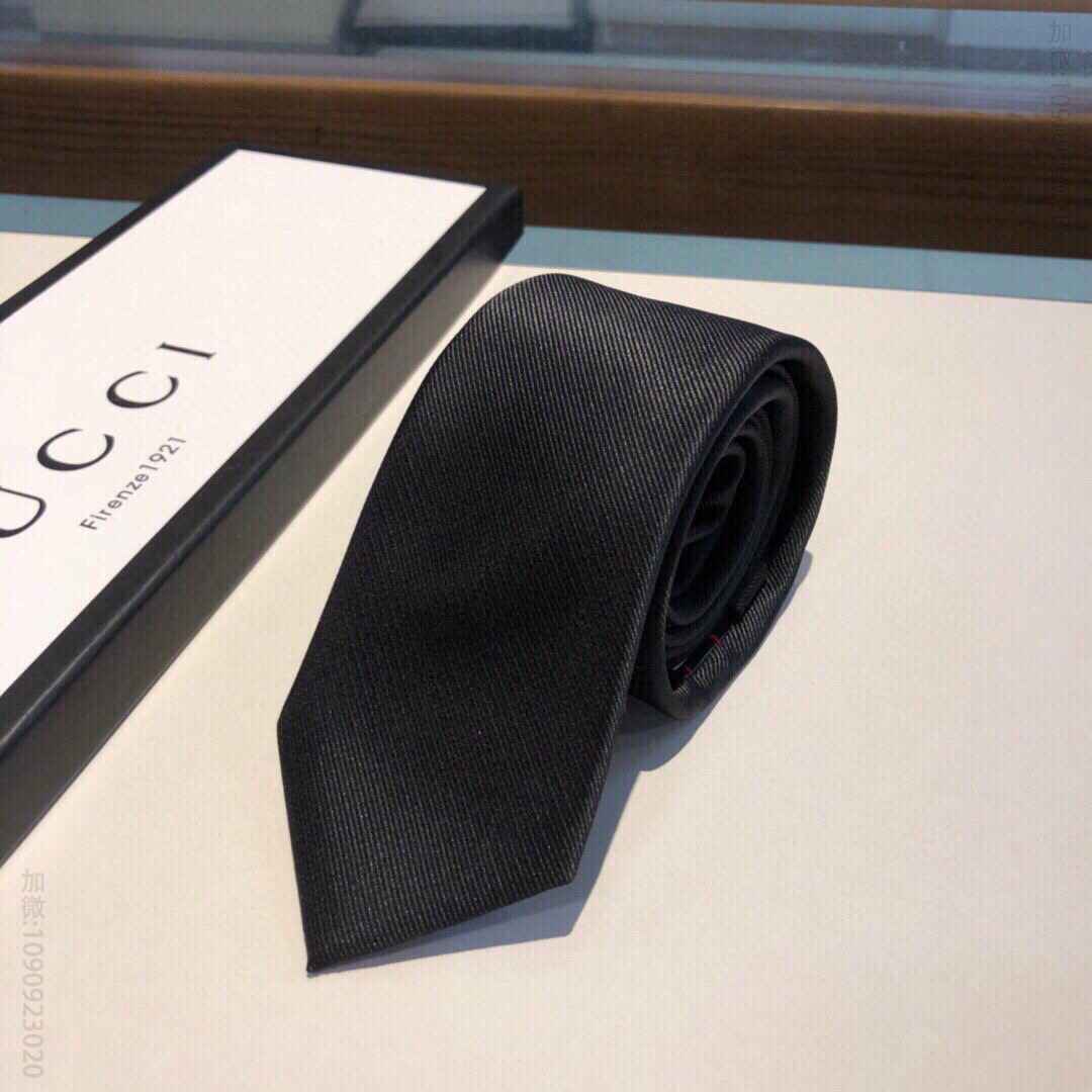 GUCCI古驰经典主题动绣花100%顶级提花真丝男士领带