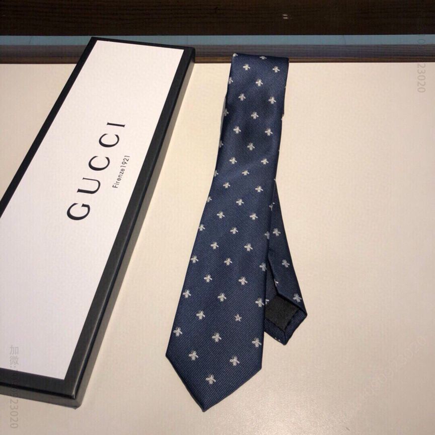 GUCCI古驰100%顶级提花真丝男士领带