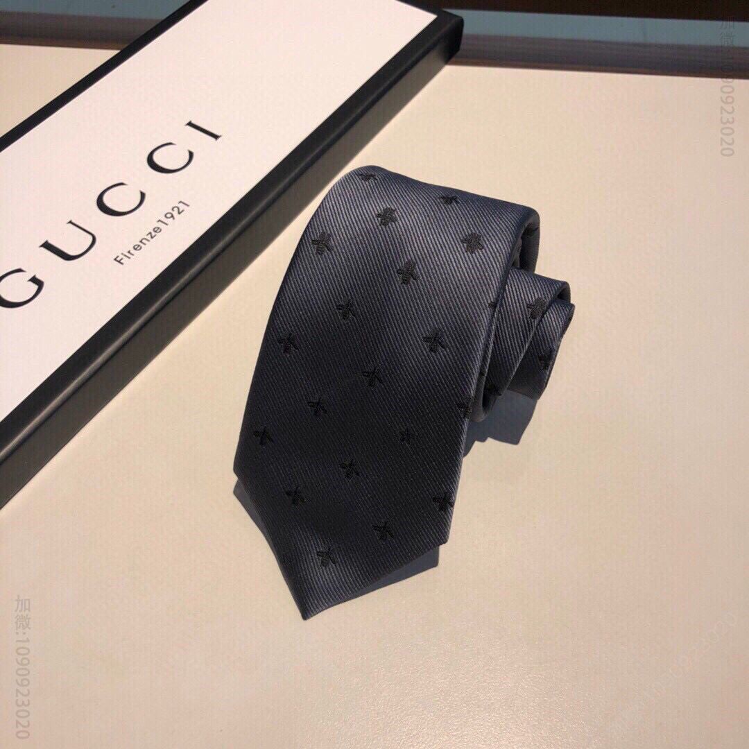 GUCCI古驰100%顶级提花真丝男士领带