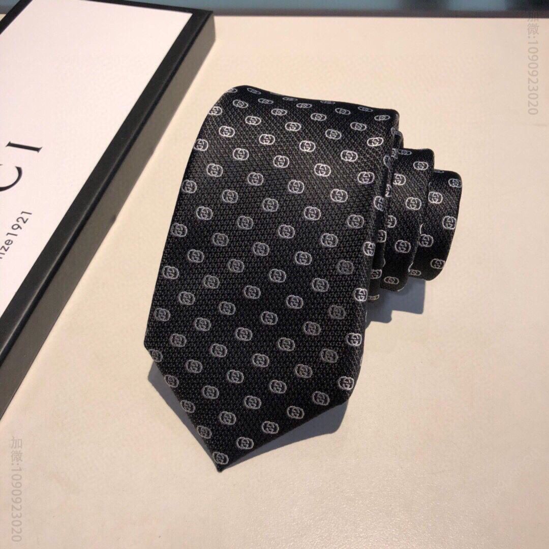 GUCCI古驰经典小G LOGO提花100%顶级提花真丝领带