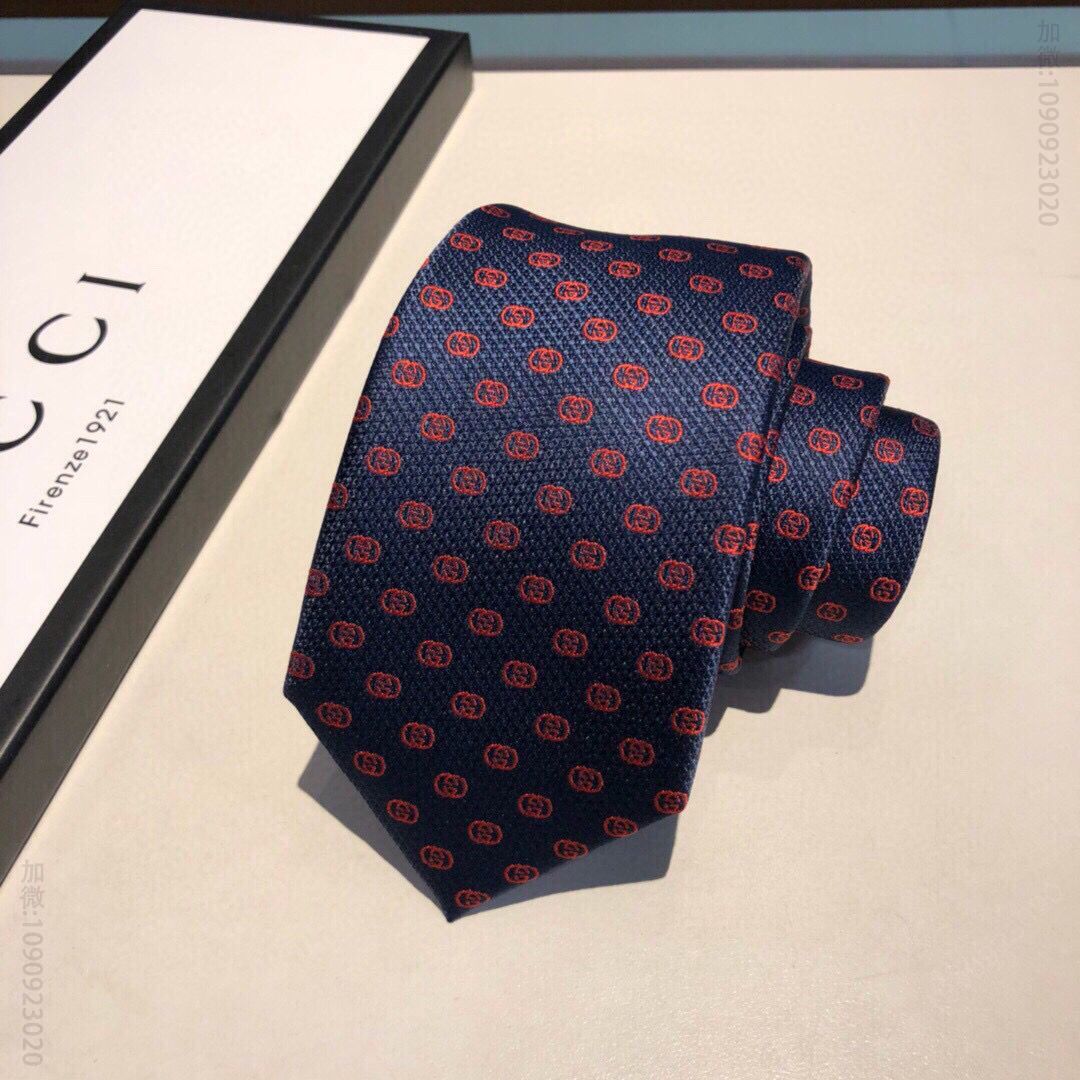 GUCCI古驰经典小G LOGO提花100%顶级提花真丝领带