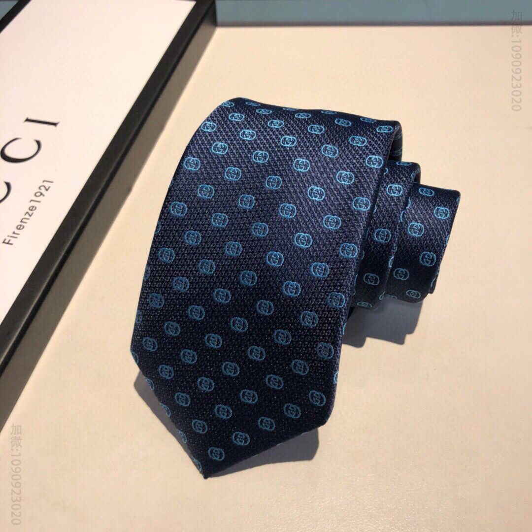 GUCCI古驰经典小G LOGO提花100%顶级提花真丝领带