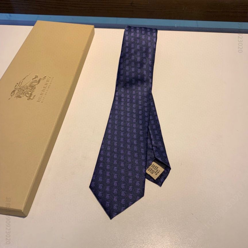 Burberry巴宝莉100%顶级真丝重工刺绣男士领带