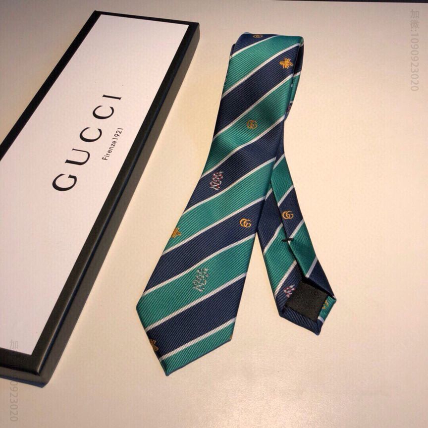 GUCCI古驰100%顶级提花真丝男士领带