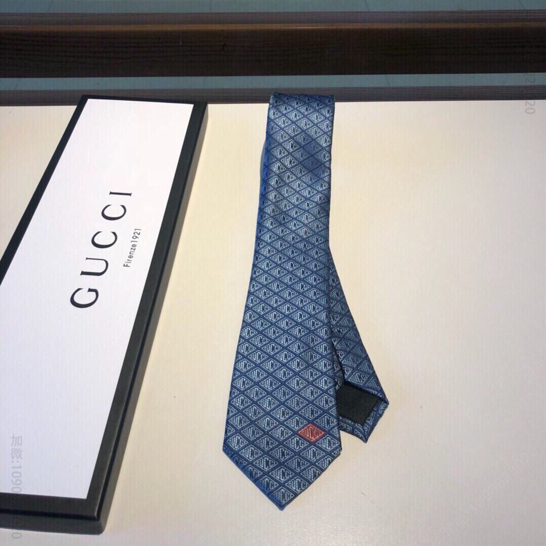 GUCCI古奇100%顶级提花真丝男士领带
