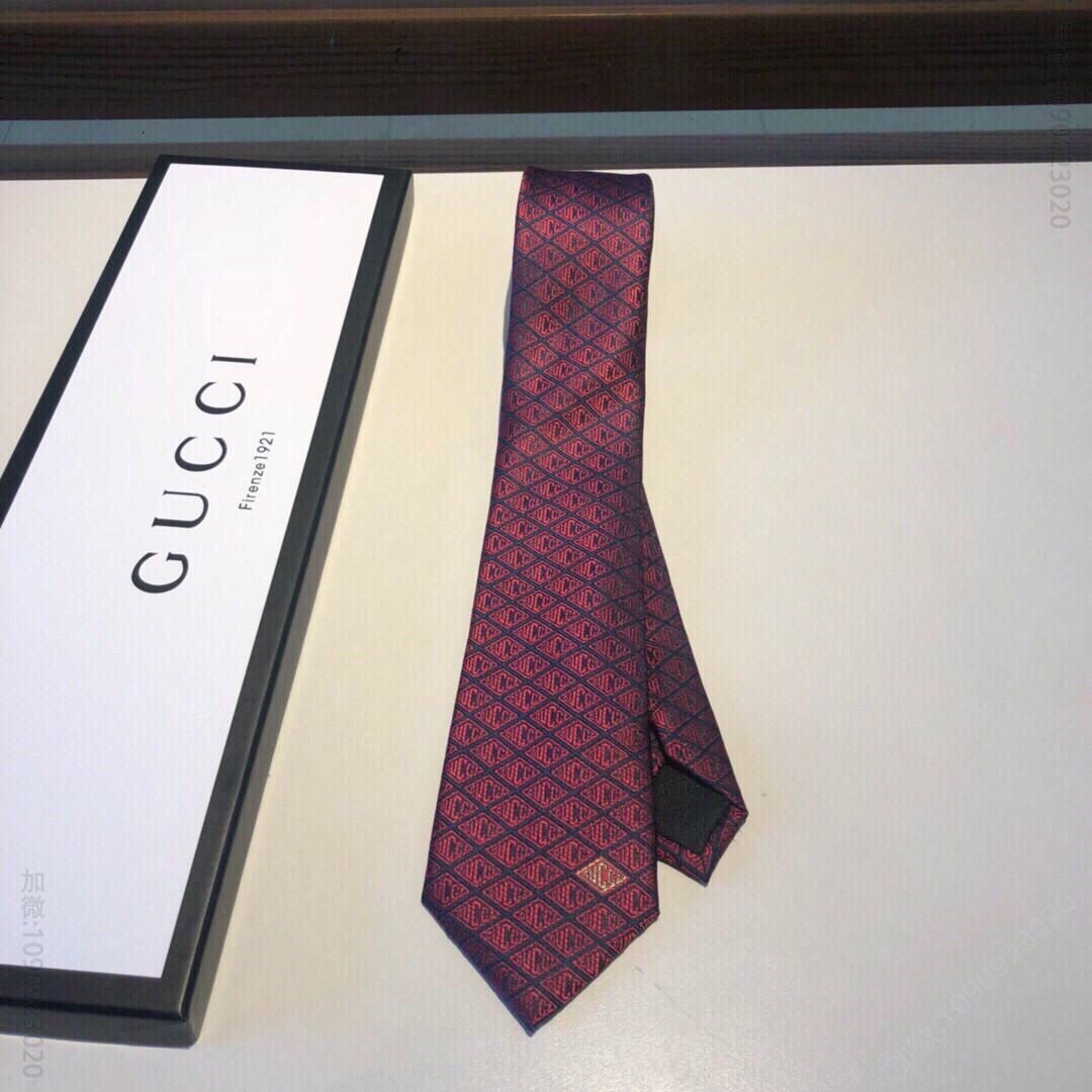 GUCCI古奇100%顶级提花真丝男士领带