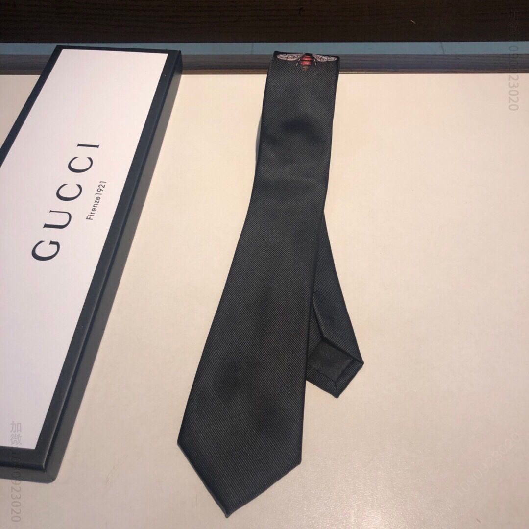 GUCCI古奇100%顶级提花真丝男士蜜蜂领带