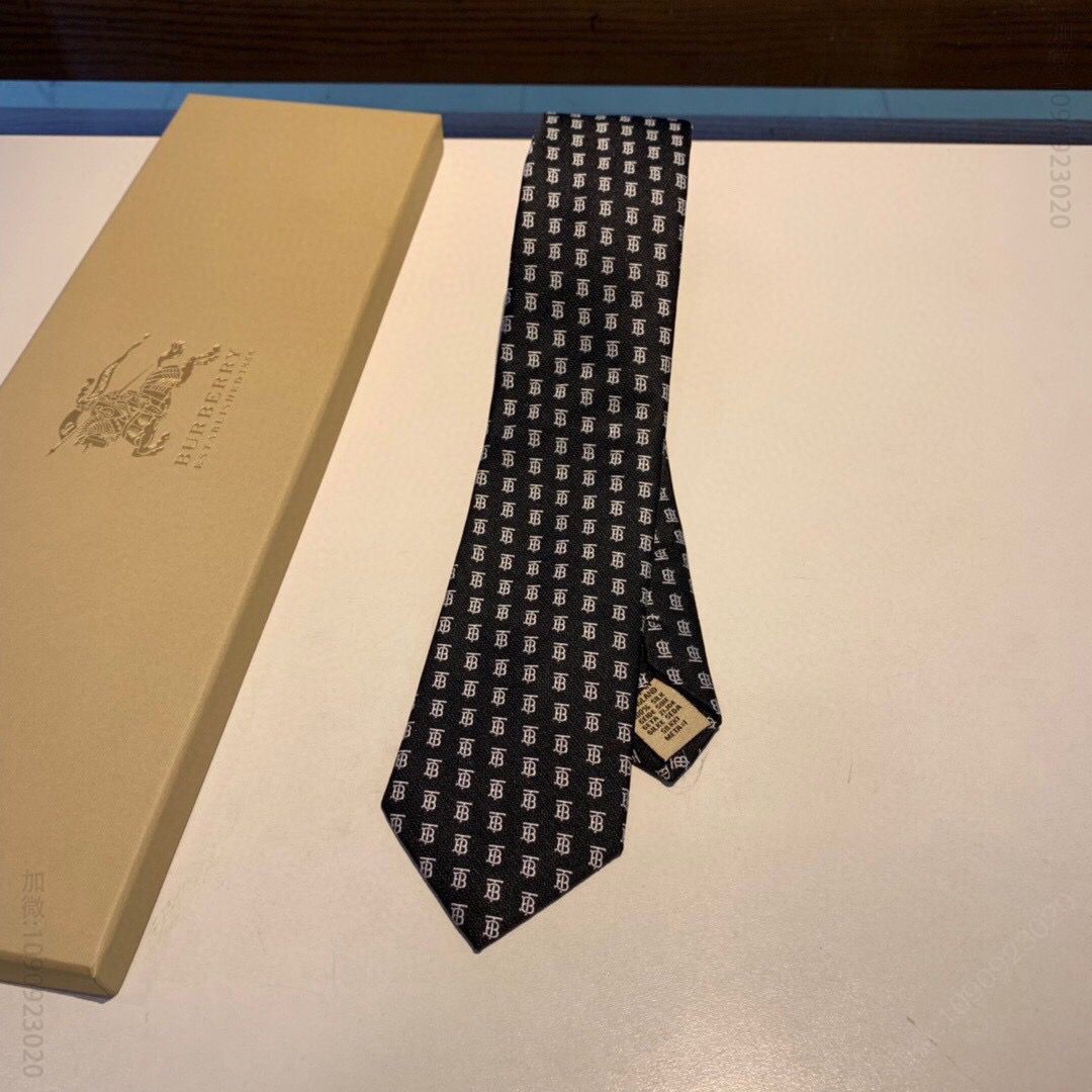 Burberry巴宝莉超重工刺绣100%顶级真丝男士领带