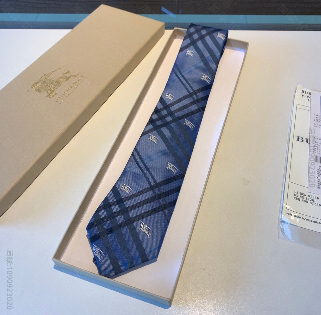 Burberry巴宝莉100%顶级提花真丝Vintage格纹男士领带