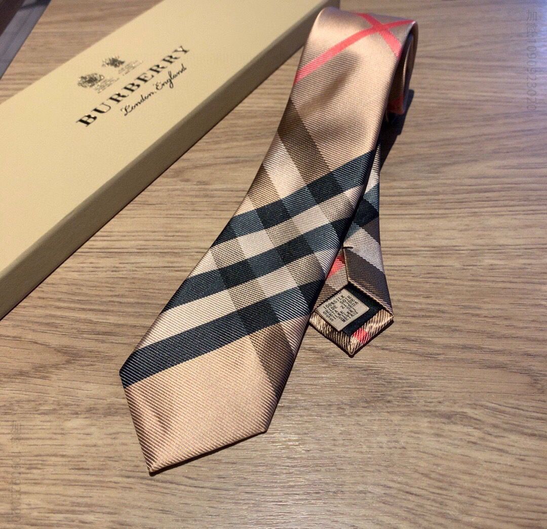 Burberry巴宝莉100%顶级提花真丝Vintage格纹男士领带