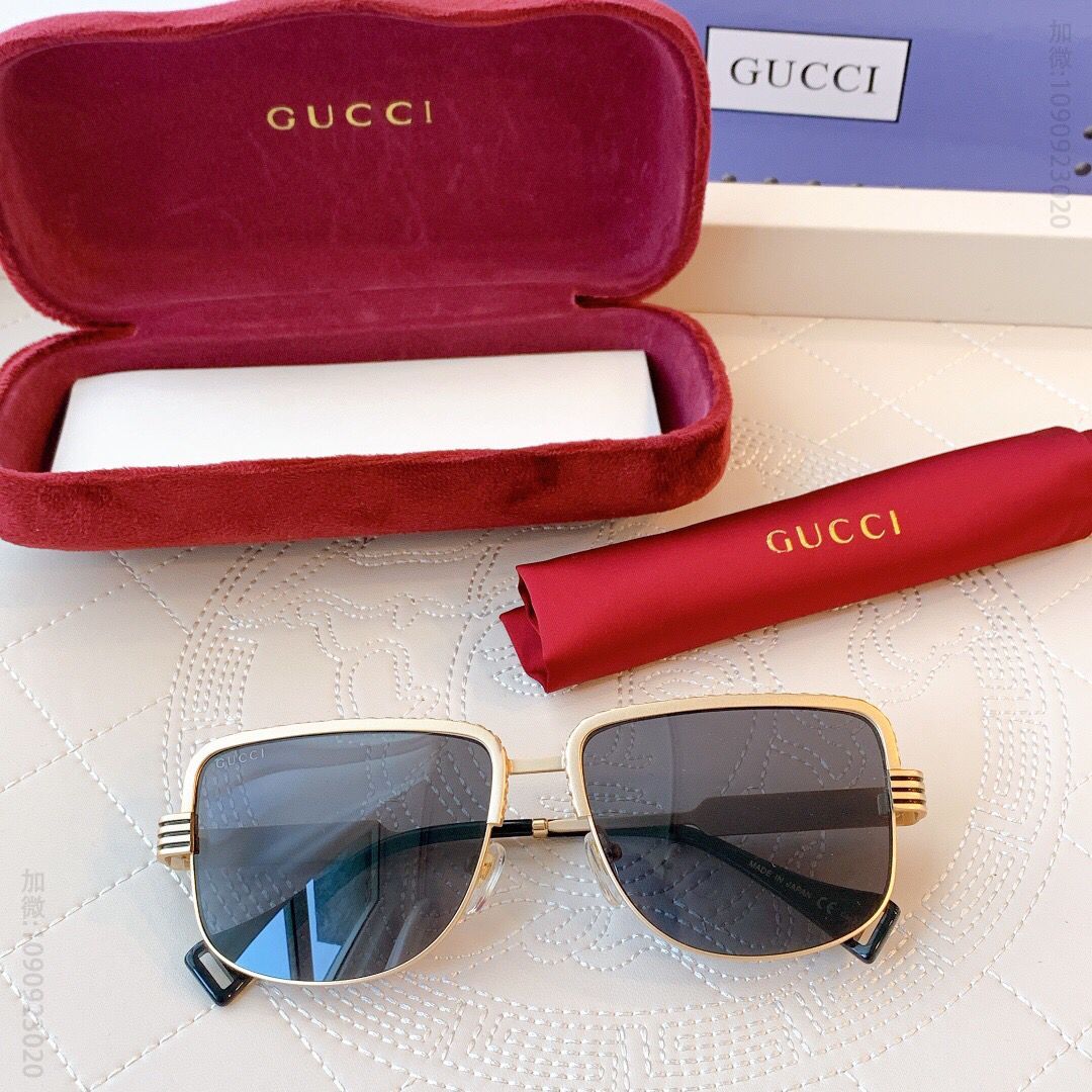 GUCCI古驰金属圈古驰logo点缀时尚简约大气男女通用太阳眼镜