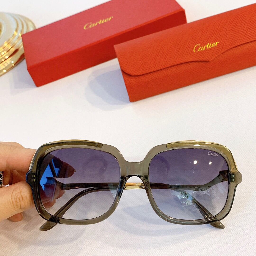 Cartier卡地亚logo装饰男女通用太阳眼镜