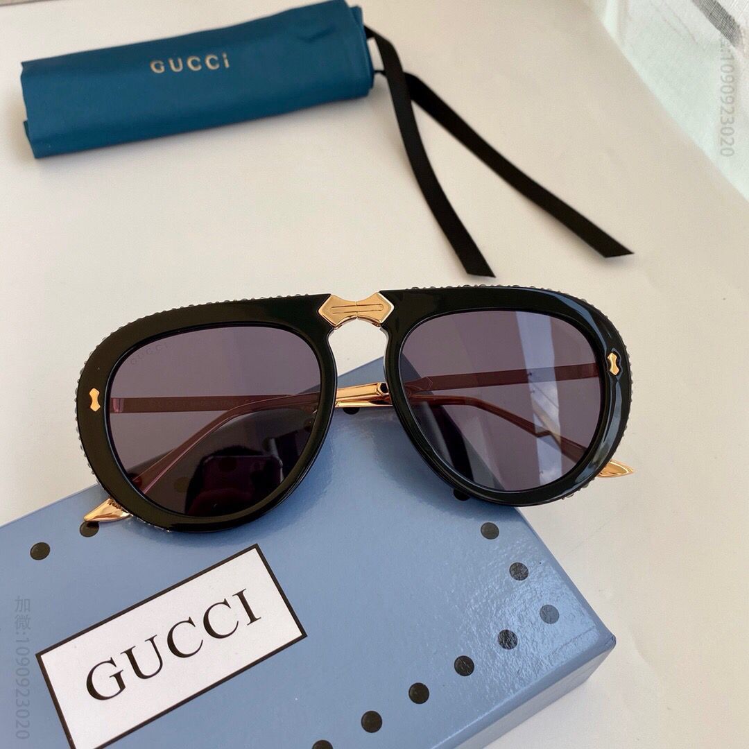 GUCCI古驰折叠设计黄金电镀男女通用墨镜太阳眼镜