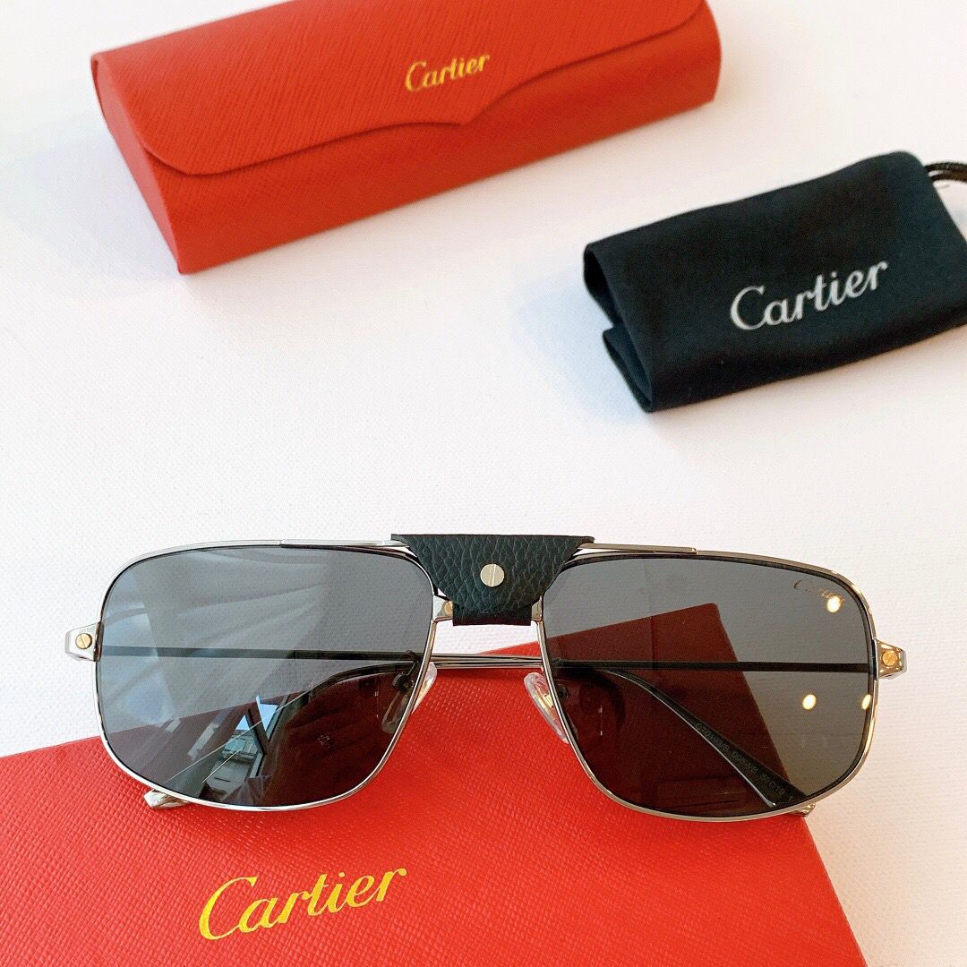 Cartier卡地亚金属方框男士太阳眼镜