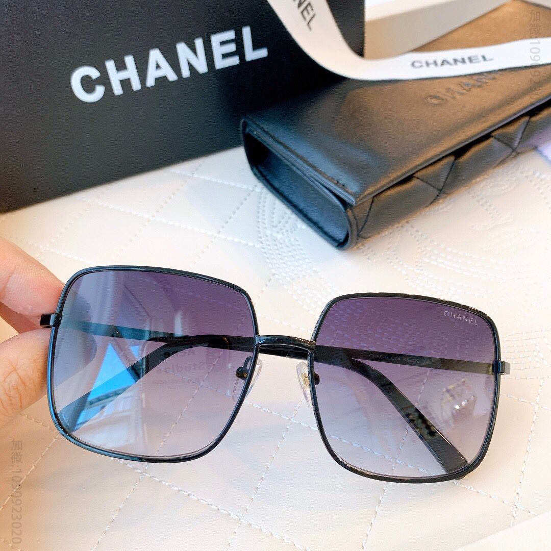 CHANEL香奈儿弹簧格子编织镜腿男女通用太阳眼镜
