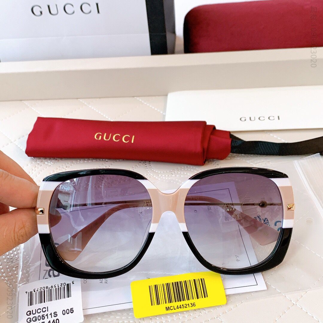 GUCCI古驰大框女士拼色镜框太阳眼镜