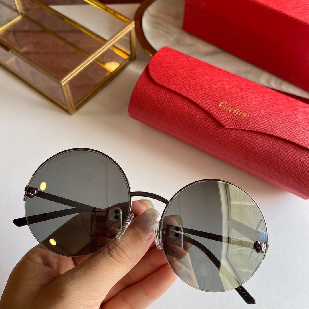 原版卡地亚男女款眼镜 Cartier卡地亚半框超轻薄款男女通用太阳眼镜 原版卡地亚眼镜货源 