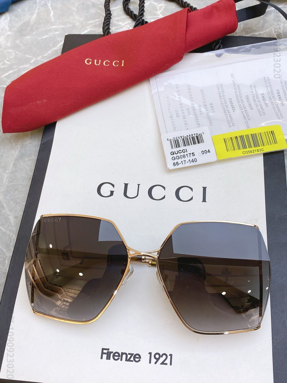GUCCI古驰大框镂空女士太阳眼镜