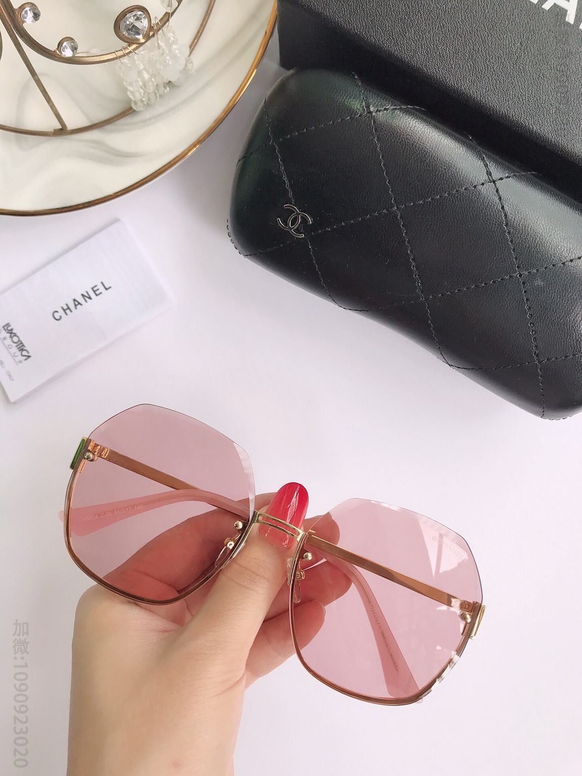 CHANEL香奈儿百搭钻石切面女士太阳眼镜