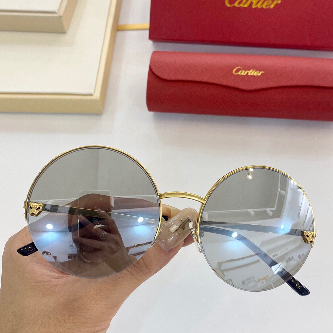 精仿卡地亚男女款眼镜 Cartier卡地亚超轻薄款半框男女通用太阳眼镜 精仿卡地亚眼镜图片 