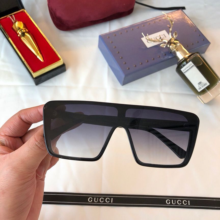 原版古驰男女款眼镜 GUCCI古驰连体镜片方框男女通用太阳眼镜 原版古驰眼镜 